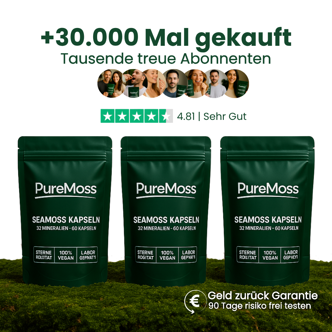 PureMoss Seamoss Kapseln | Nie wieder Blähbauch
